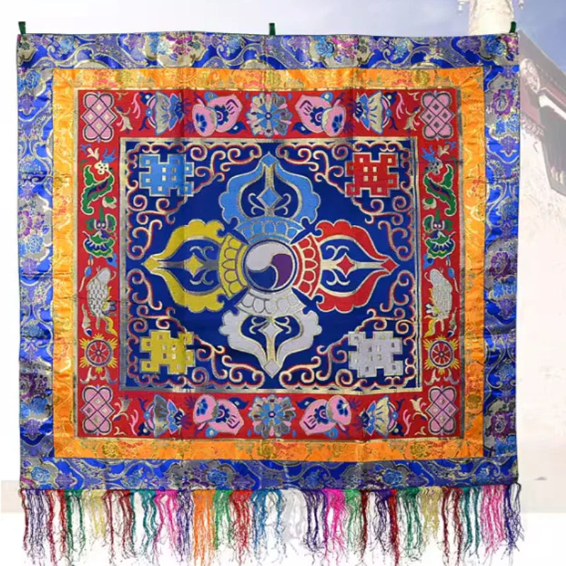 Handmade Embroidery Tablecloths Temples Buddhist Halls Homes Sacrificial Worshiping Buddha Decorative Tablecloths Door Curtain