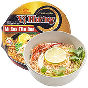 VI HUONG Instant Noodles Bowl – Authentic Vietnamese Instant Ramen Soup - Pack of 12 (Black Pepper Crab)