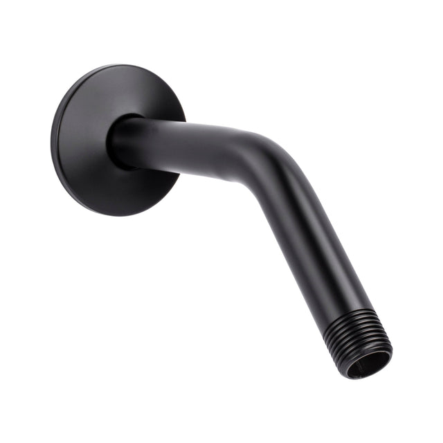 8 in. Stainless Steel Shower Head Extension Arm with Flange (Black Finish)