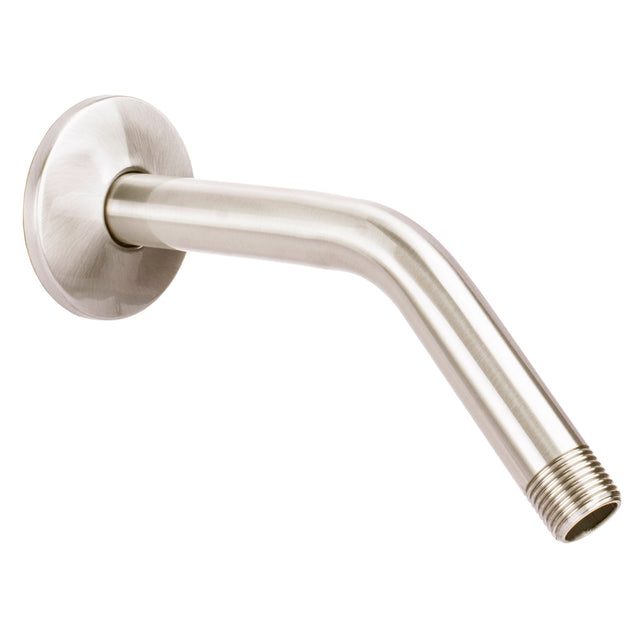 8 in. Stainless Steel Shower Head Extension Arm with Flange (Brushed Nickel Finish)