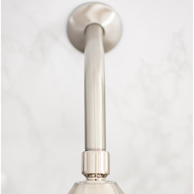 8 in. Stainless Steel Shower Head Extension Arm with Flange (Brushed Nickel Finish)