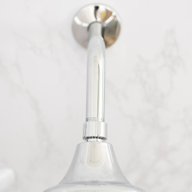 8 in. Stainless Steel Shower Head Extension Arm with Flange (Chrome Finish)