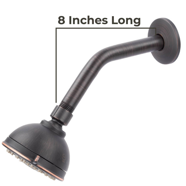8 in. Stainless Steel Shower Head Extension Arm with Flange (Oil-Rubbed Bronze Finish)