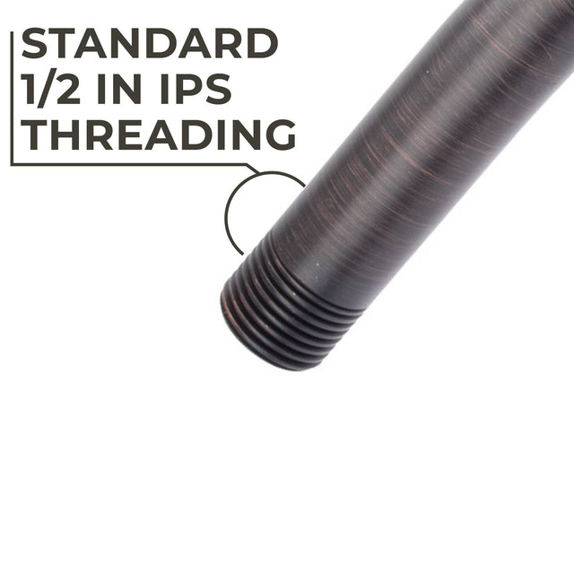 8 in. Stainless Steel Shower Head Extension Arm with Flange (Oil-Rubbed Bronze Finish)