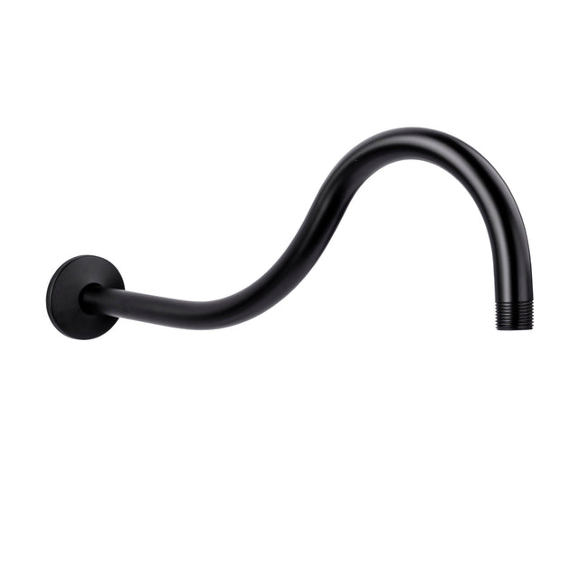 16 in. High-Arc Hook Shower Head Extension Arm (Black Finish)