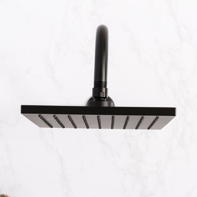 16 in. High-Arc Hook Shower Head Extension Arm (Black Finish)