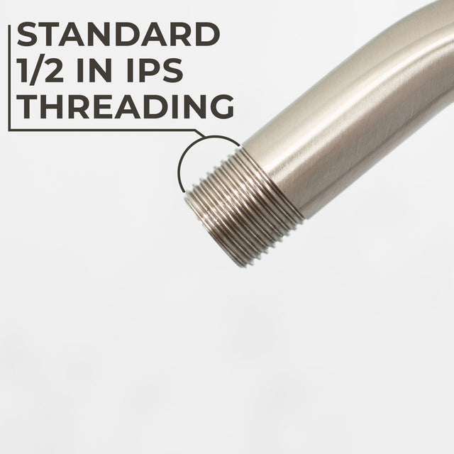 16 in. High-Arc Hook Shower Head Extension Arm (Brushed Nickel Finish)