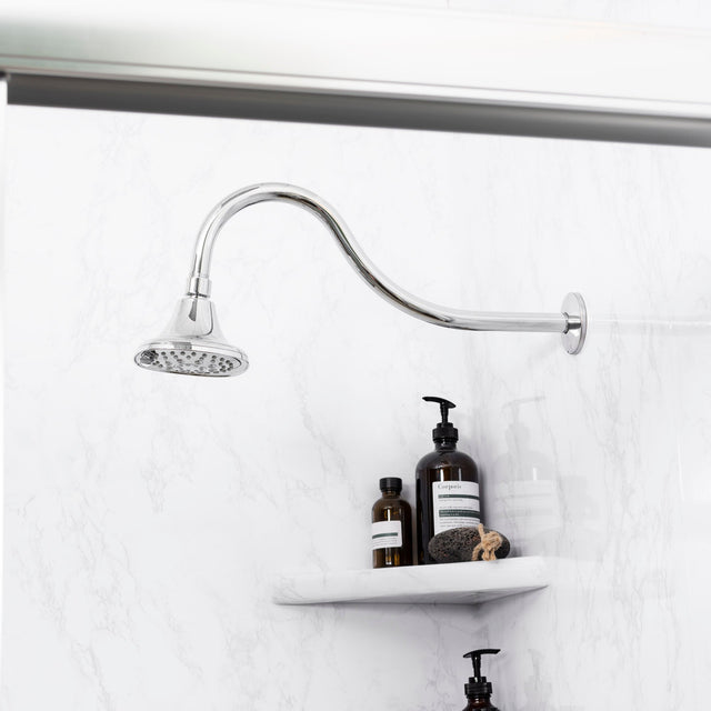 16 in. High-Arc Hook Shower Head Extension Arm (Chrome Finish)