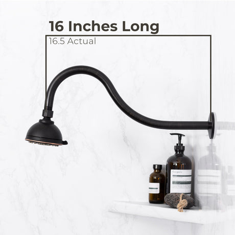 16 in. High-Arc Hook Shower Head Extension Arm (Oil-Rubbed Bronze Finish)