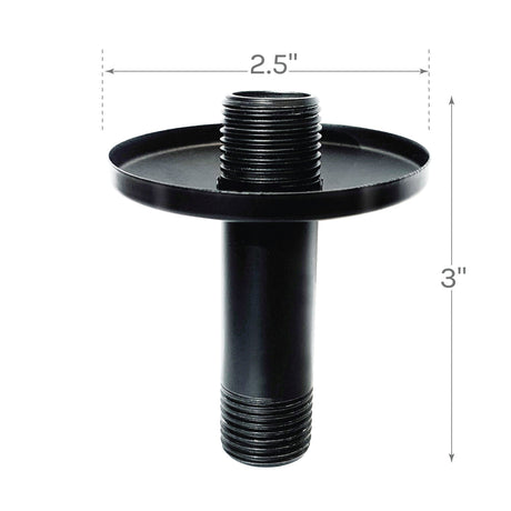 3 in. Shower Arm for Ceiling-Mounted Rainfall Showerhead (Black Finish)