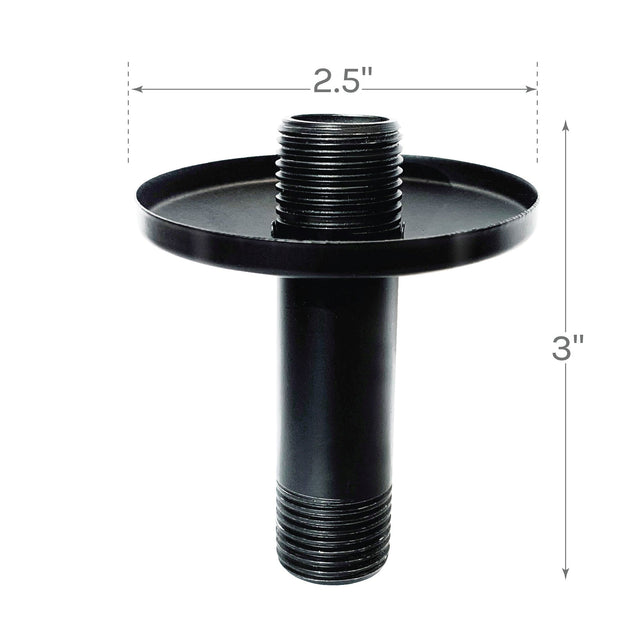3 in. Shower Arm for Ceiling-Mounted Rainfall Showerhead (Black Finish)
