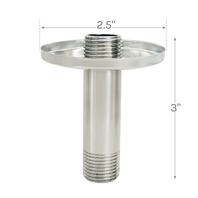 3 in. Shower Arm for Ceiling-Mounted Rainfall Showerhead (Brushed Nickel Finish)
