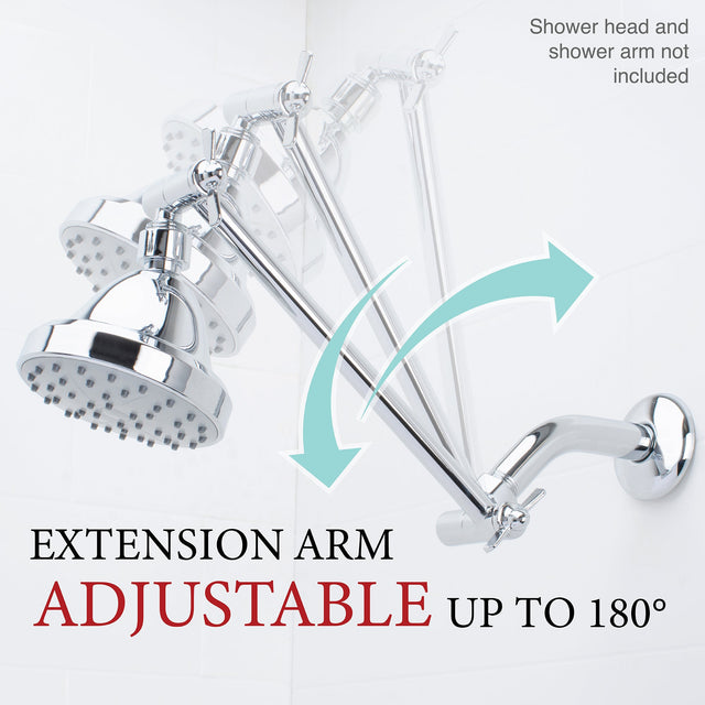 10 in. Solid Brass Shower Head Extension Arm (Chrome Finish)