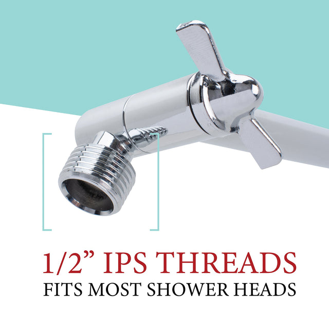 10 in. Solid Brass Shower Head Extension Arm (Chrome Finish)