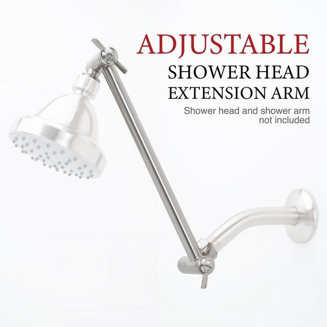 10 in. Solid Brass Shower Head Extension Arm (Stainless Steel Finish)