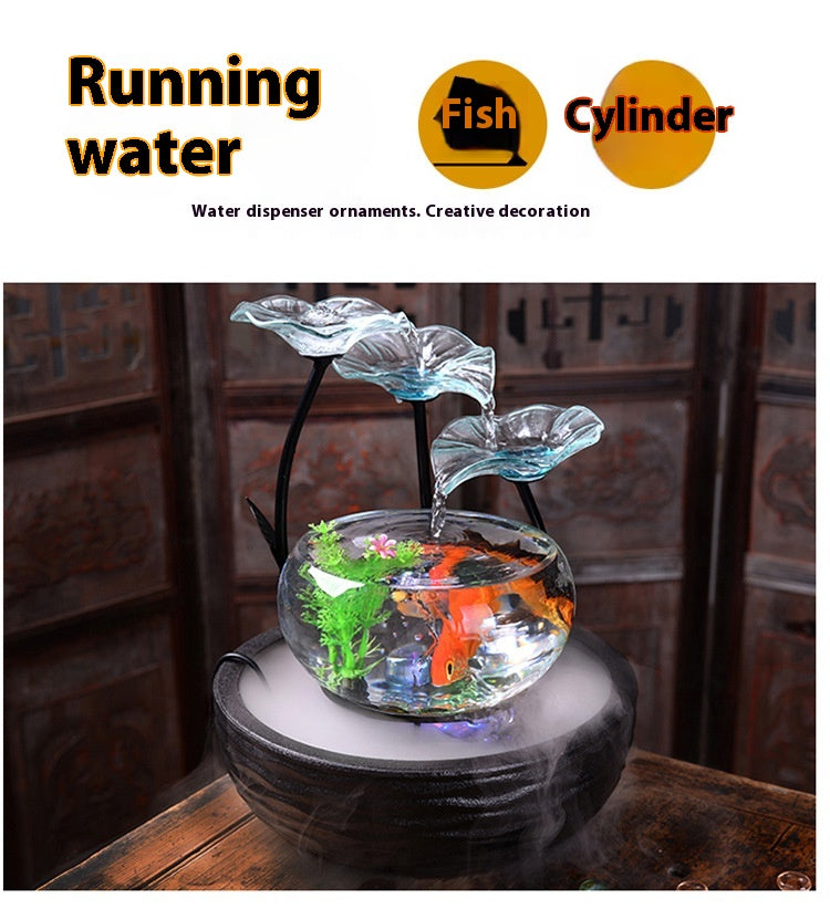Desktop Water Fish Tank & Bonsai Ornament – Asian Home Decor
