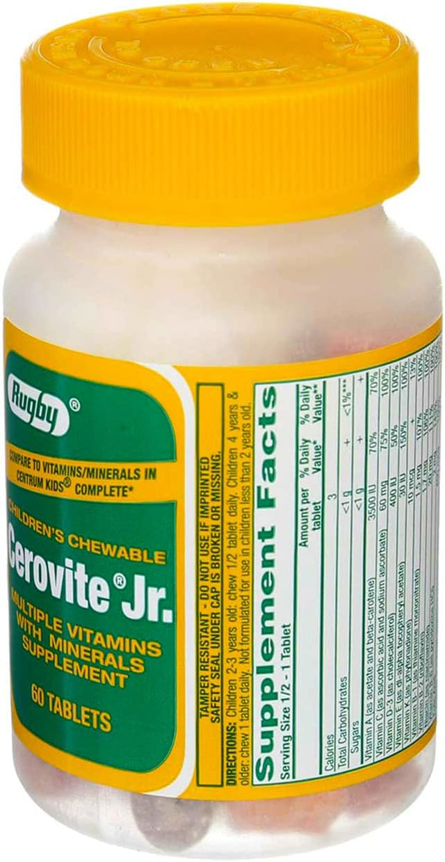 Rugby Cerovite Jr. Children’s Multivitamin Supplement, 60 tablets