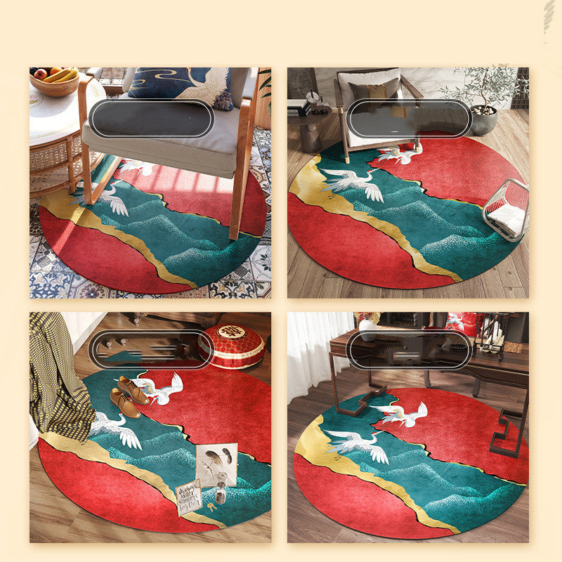 Guofeng Crane Leather Chair Floor Mat