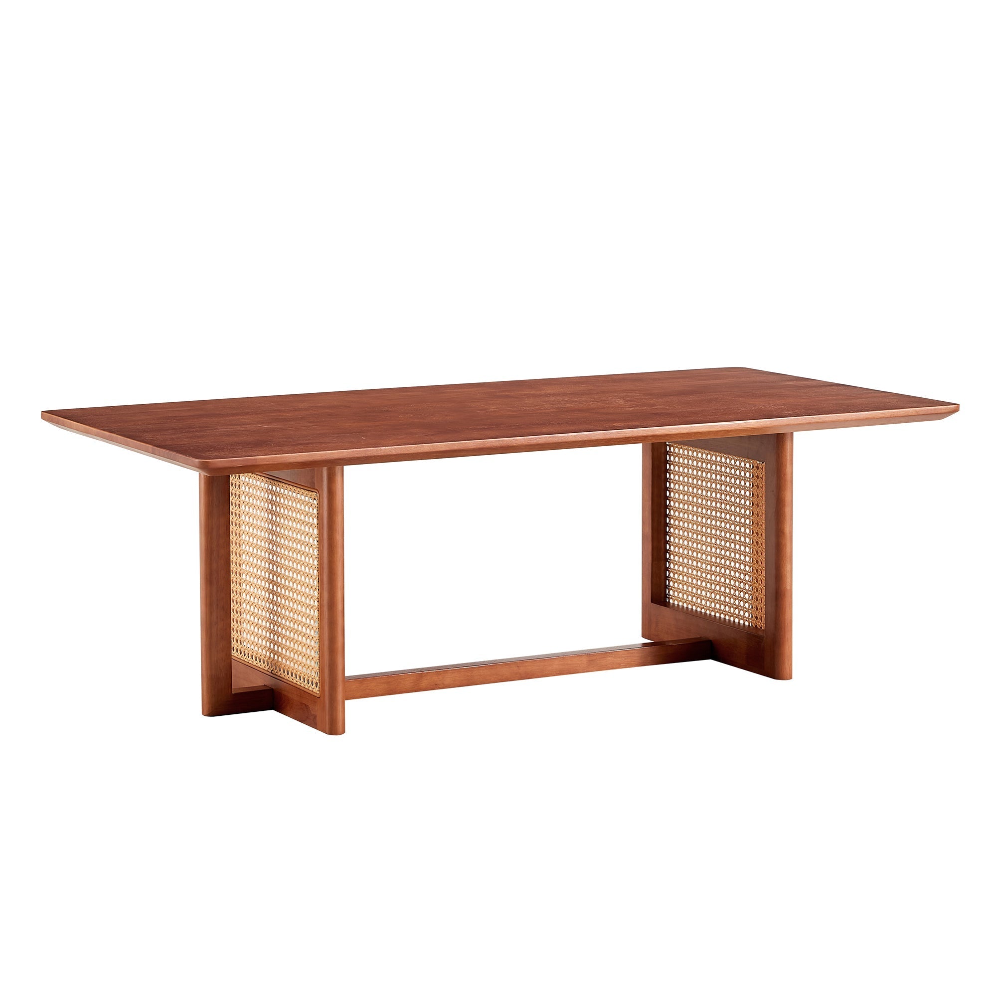 Chinese Style Imitation Rattan Tea Table Walnut Color