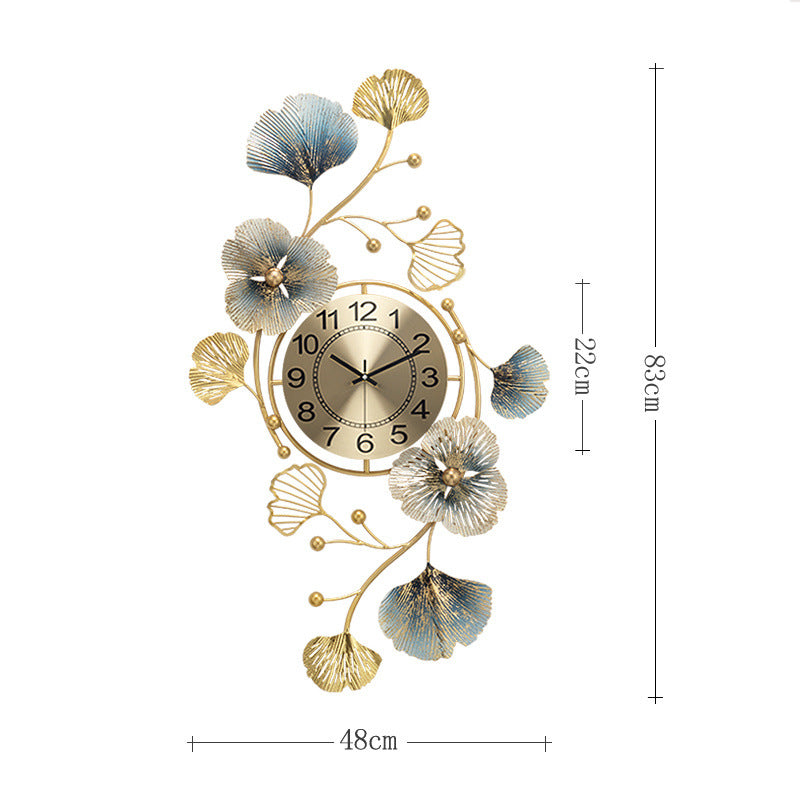 The Golden Grove: Ginkgo Leaf Silent Wall Clock