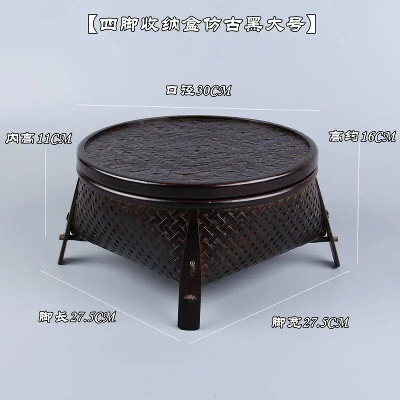 Bamboo & Lacquer Tea Set Storage Box – Chinese Tea Organizer