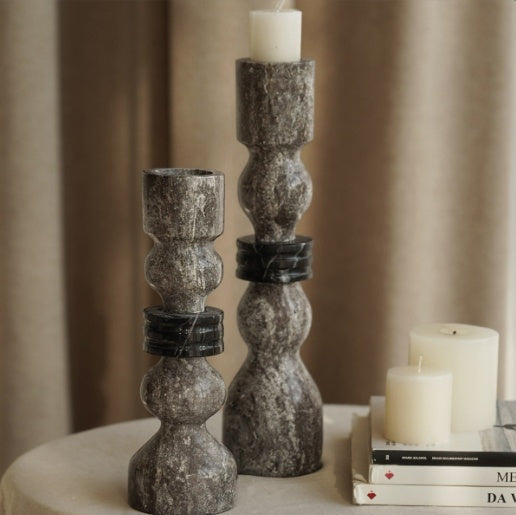 Modern Wabi-Sabi “Cave” Stone Candle Holder – Minimalist Decor Piece