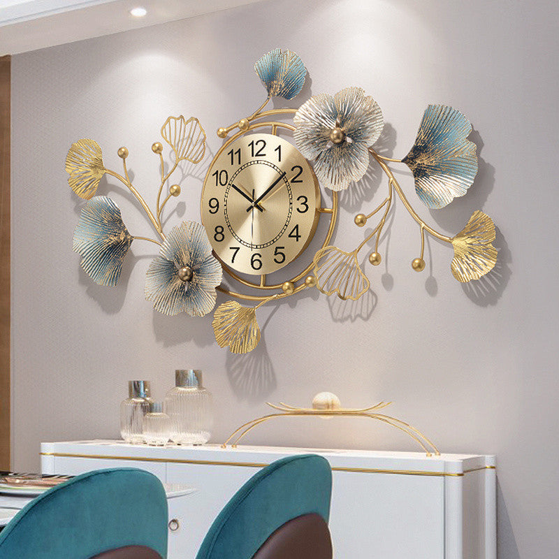 The Golden Grove: Ginkgo Leaf Silent Wall Clock