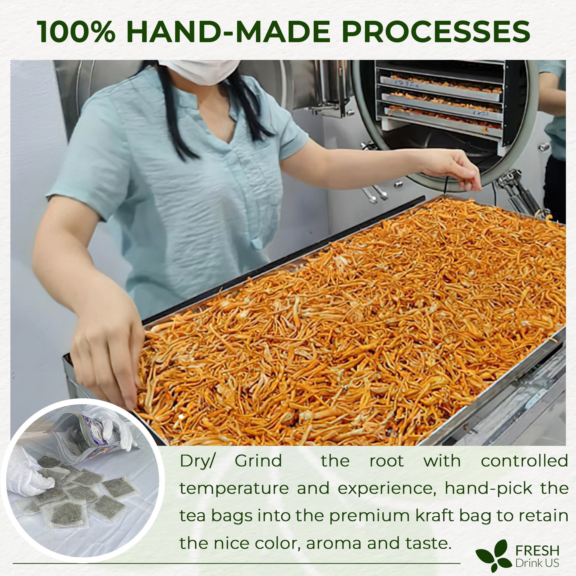 Dandelion Root Tea Bags, 100% Natural & Pure from Dandelion Root, Eco-Conscious Tea Bags, Dandelion Root Herbal Tea. Dandelion Root Tea. No Sugar, No Caffeine, No Gluten, Vegan.