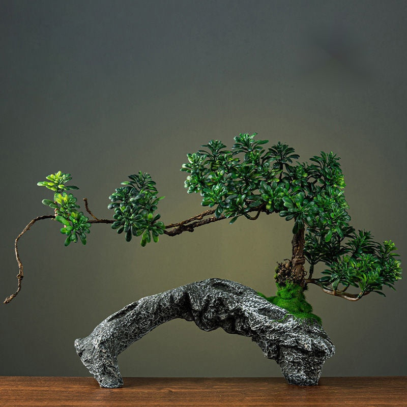 Green Plant Artificial Greeting Pine Rockery Bonsai