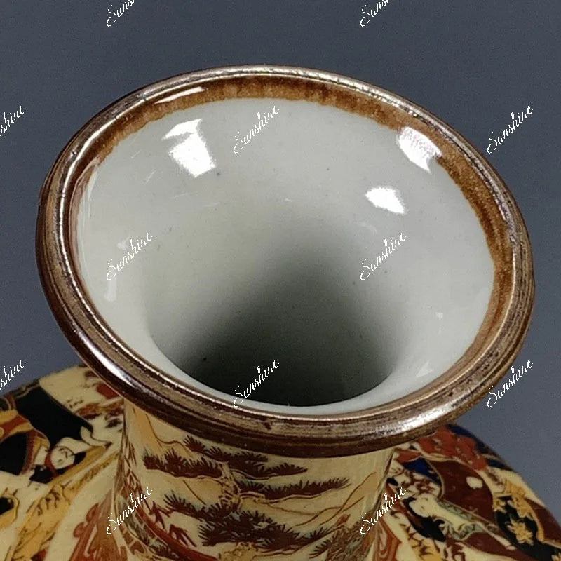 Porcelain Japanese Dowager Storage Vase – Office Desk Figurine Decor