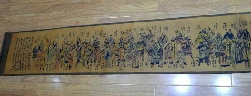 “Heroes of the Water Margin” Chinese Calligraphy & Painting Long Scroll