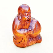 2" Boxwood God of Longevity Netsuke – Japanese Miniature