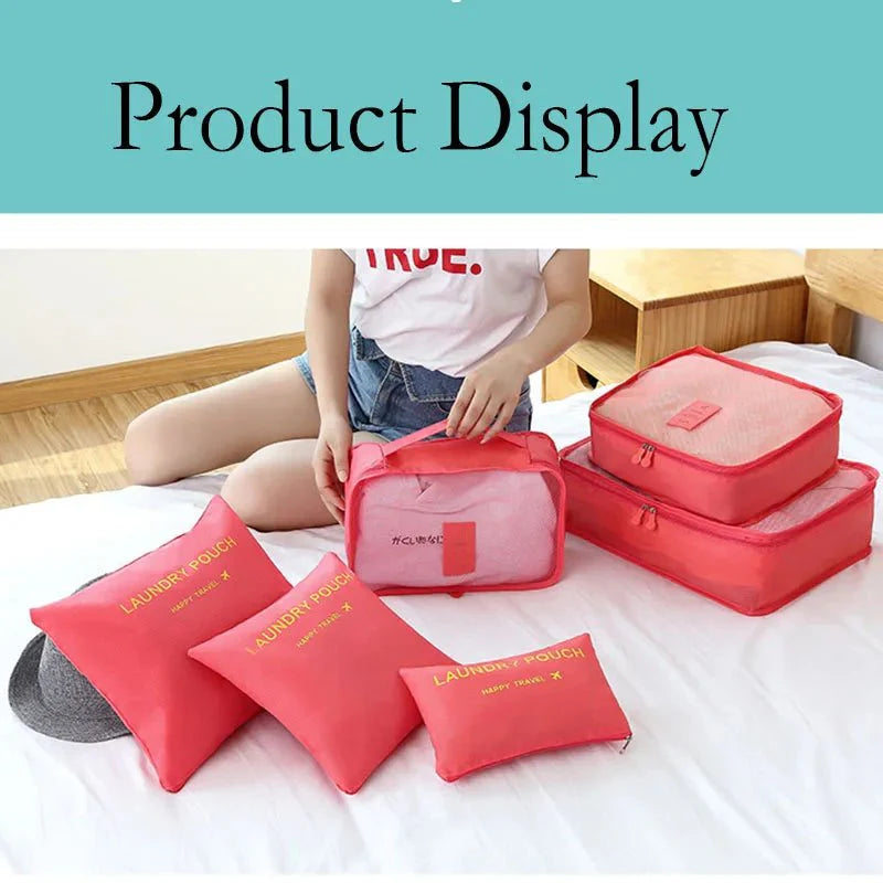 6 Pieces/set Travel Bag Clothes Shoe Organizer