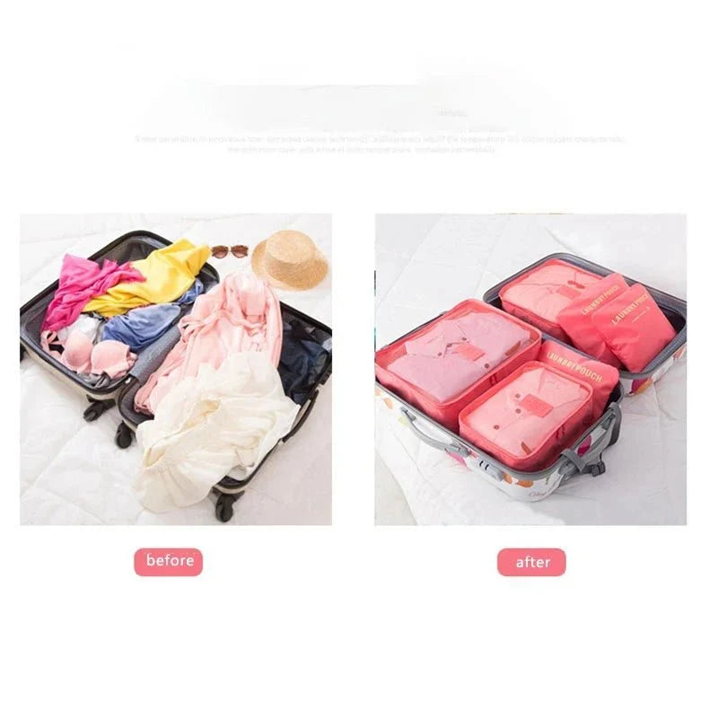 6 Pieces/set Travel Bag Clothes Shoe Organizer