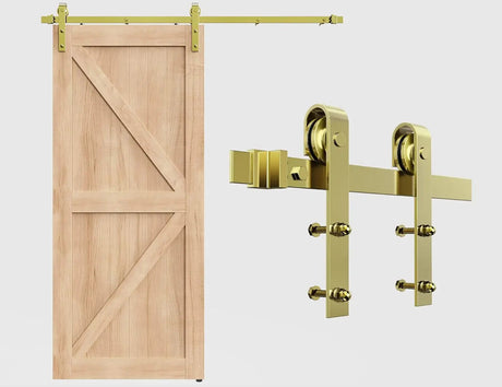 6.6FT Colorful Sliding Barn Door Track Kit for 1 Doors, J Shape(No Door)