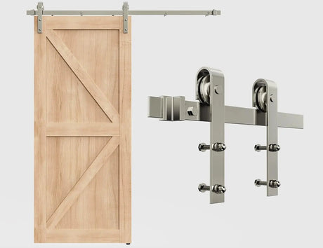 6.6FT Colorful Sliding Barn Door Track Kit for 1 Doors, J Shape(No Door)