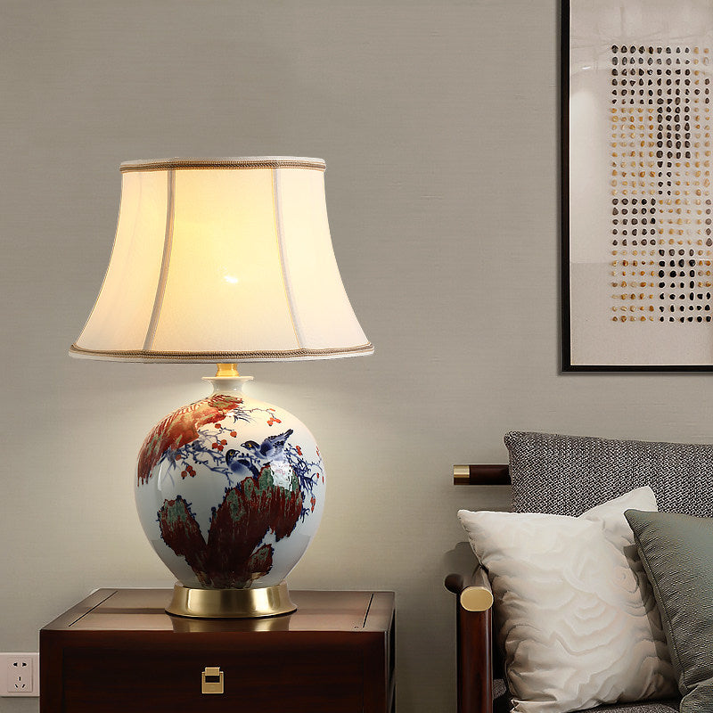 New Chinese-style All-copper Ceramic Table Lamp