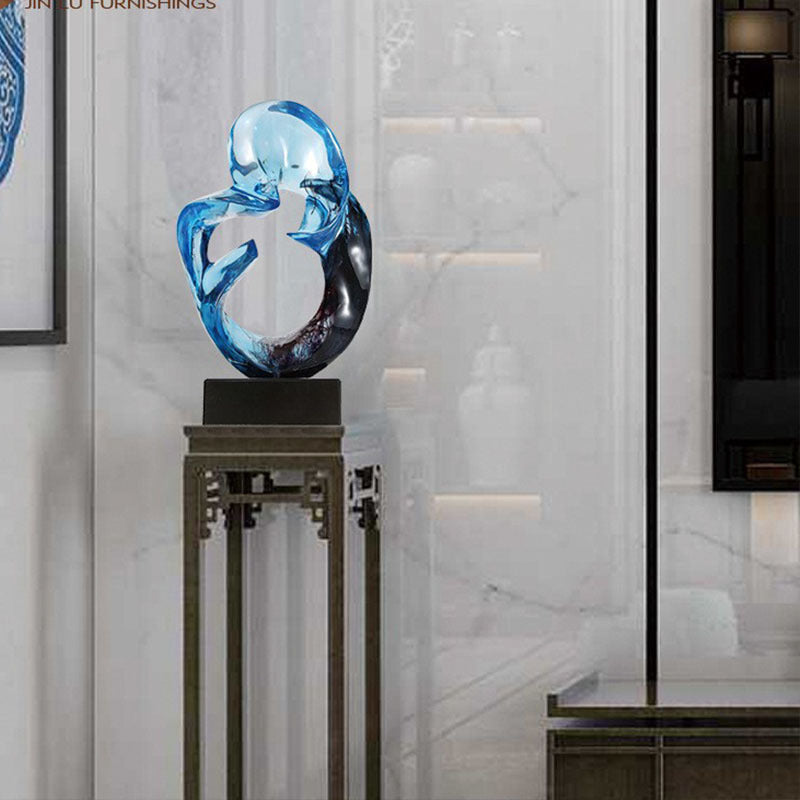 Transparent Resin Glass Art Sculpture – Modern Sculptural Ornament