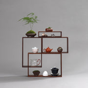 Bamboo Curio Shrine | Tiered Display Shelf