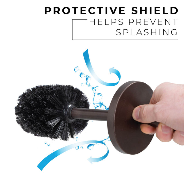 Toilet Brush and Holder, 2-Pack (Bronze Finish)