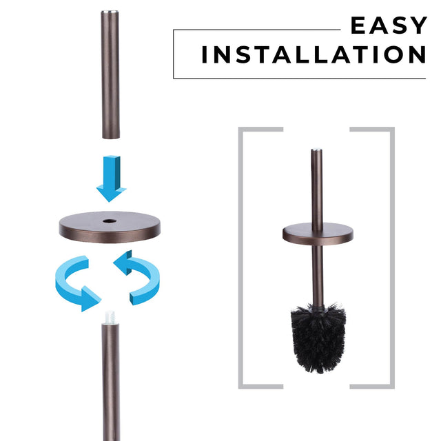 Toilet Brush and Holder, 2-Pack (Bronze Finish)