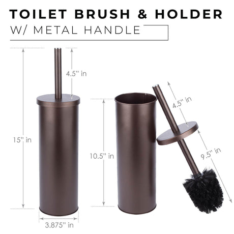 Toilet Brush and Holder (Bronze Finish)