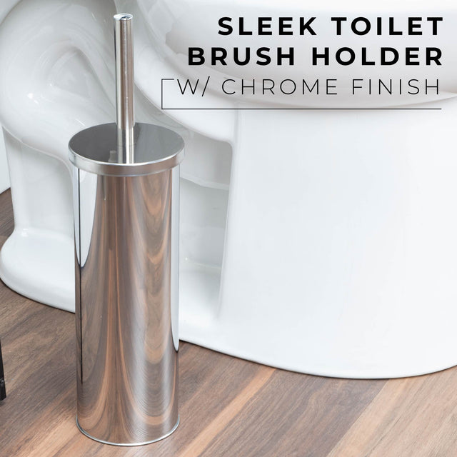 Toilet Brush and Holder (Chrome Finish)
