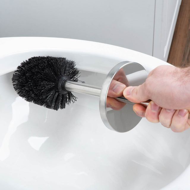 Toilet Brush and Holder (Chrome Finish)