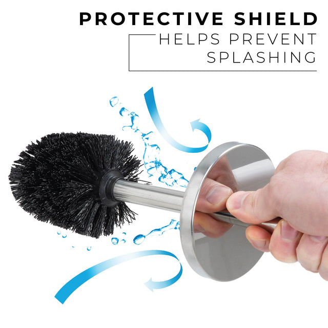 Toilet Brush and Holder (Chrome Finish)