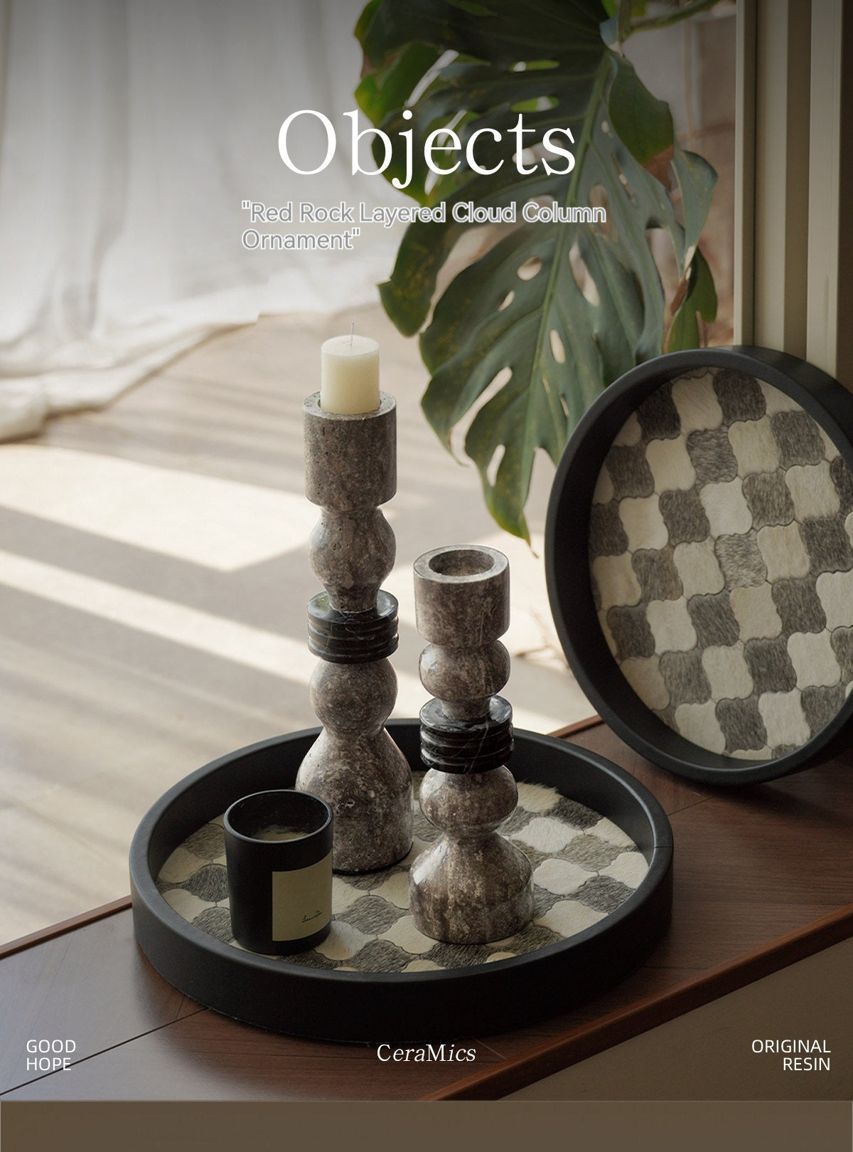 Modern Wabi-Sabi “Cave” Stone Candle Holder – Minimalist Decor Piece