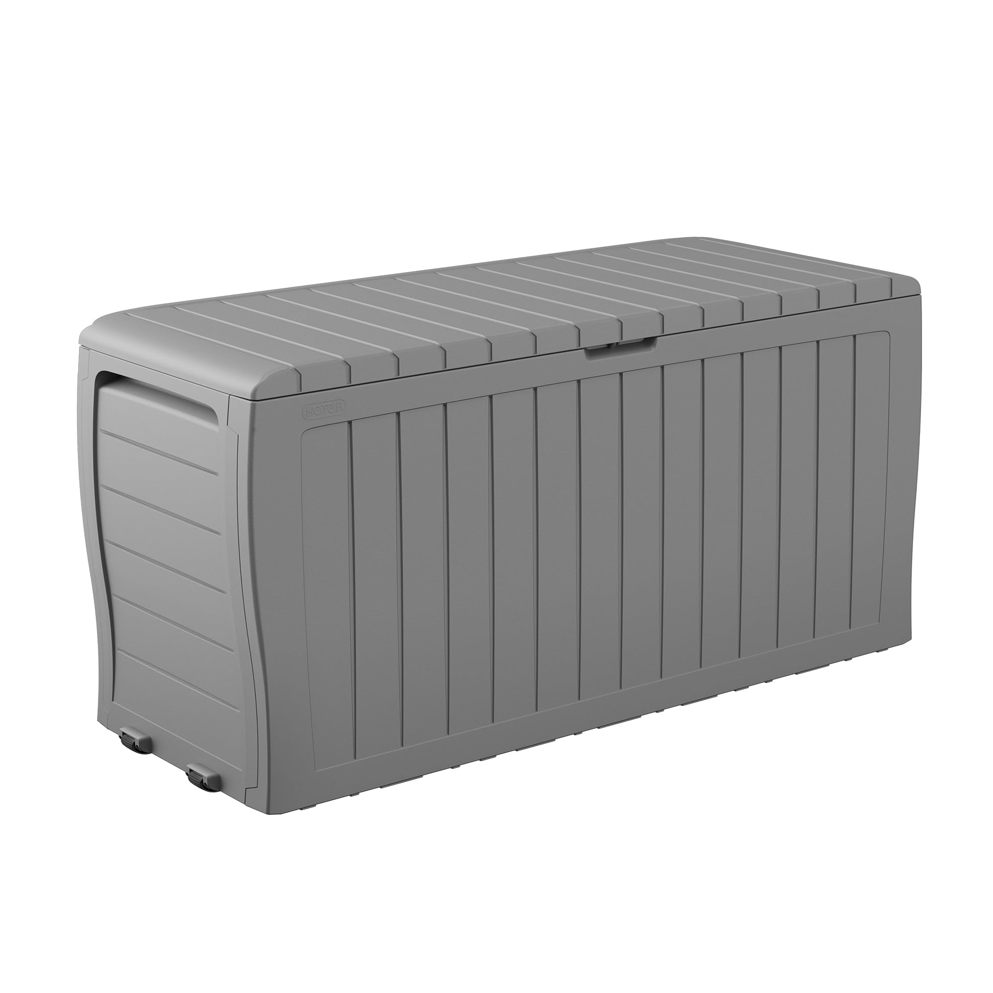 Keter Marvel Plus 71 Gallon Resin Outdoor Storage Box for Patio, Balcony & Garden – Weather‑Resistant Deck Box for Cushions, Pillows, Pool Floats & Tools, Dark Grey