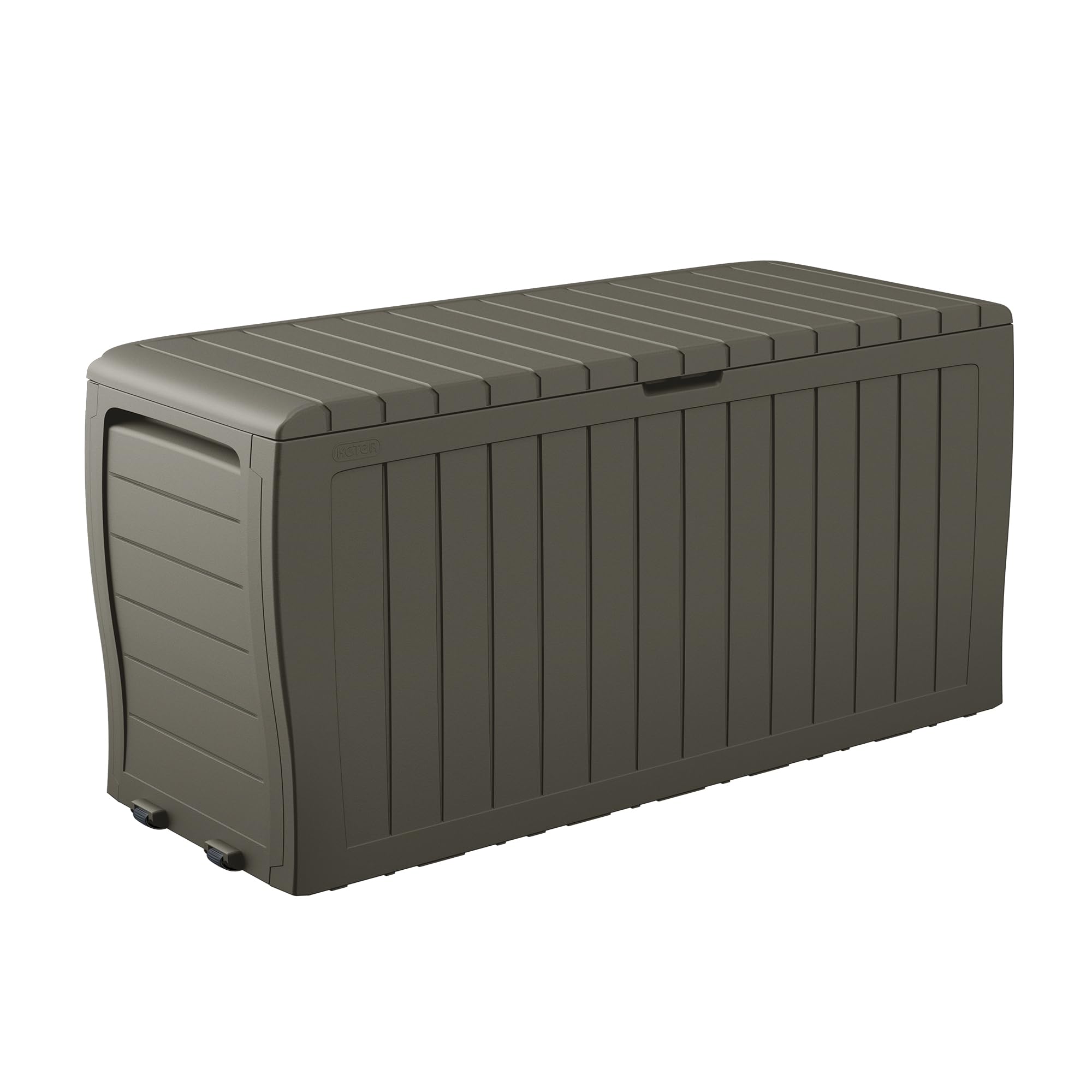 Keter Marvel Plus 71 Gallon Resin Outdoor Storage Box for Patio, Balcony & Garden – Weather‑Resistant Deck Box for Cushions, Pillows, Pool Floats & Tools, Dark Grey