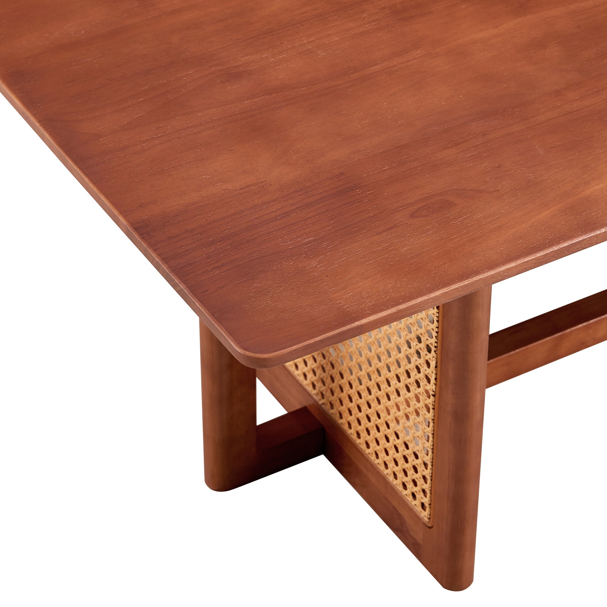 Chinese Style Imitation Rattan Tea Table Walnut Color