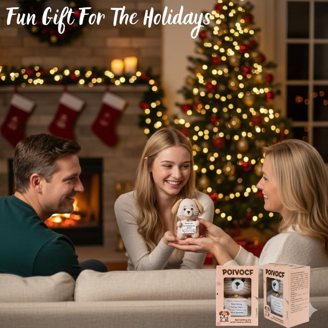 Teacher & Boss Appreciation Gift – Handmade Crochet Puppy Plush with Thank You Card – Cute Stuffed Animal for Mentor, Mom & Dad – Graduation, Christmas, Boss’s Day (Thank You)